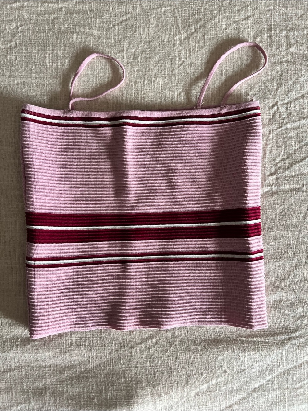 Lulu's Pink Ribbed Striped Cami